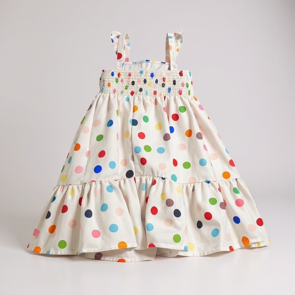 SHEIN Colorful Polka Dot Kids Dress
